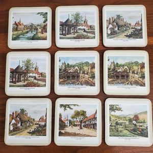 Cottagecore Vintage English Country Village Coasters